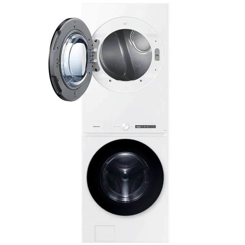 Bespoke 4.6 CuFt AI Laundry Hub™ White Washer with 7.6 CuFt White Gas Dryer