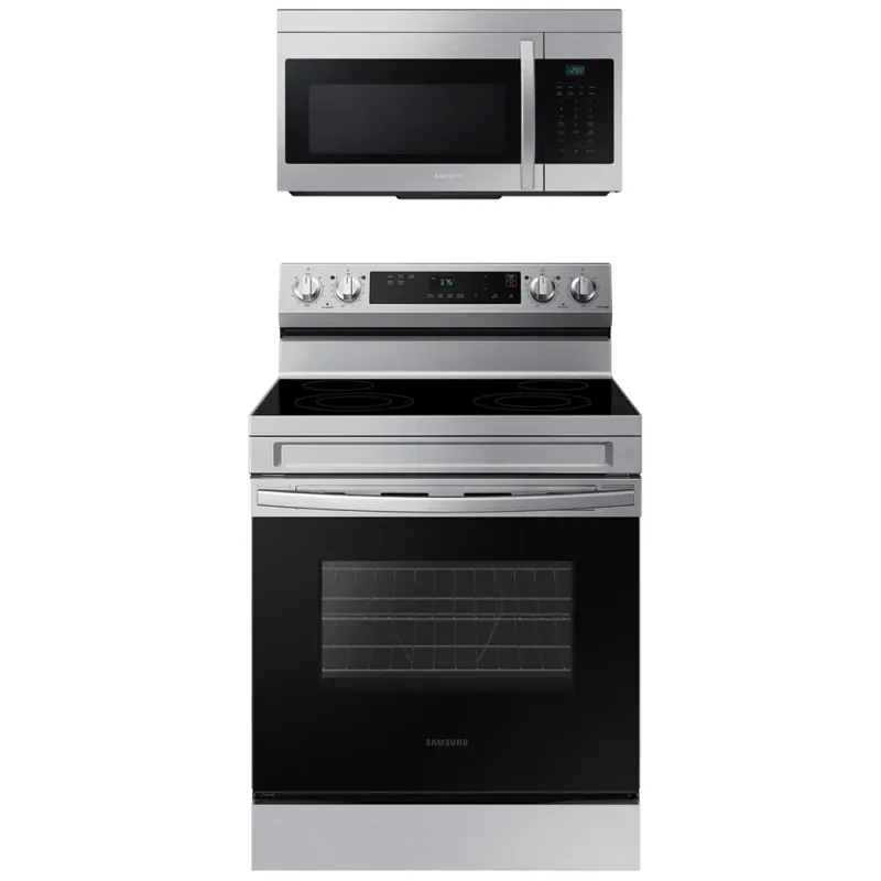 Wolnostojąca inteligentna kuchenka elektryczna z funkcją czyszczenia parą 6,3 cu ft z mikrofalą nadkuchenną 1,6 cu ft 1000 W w stali nierdzewnej