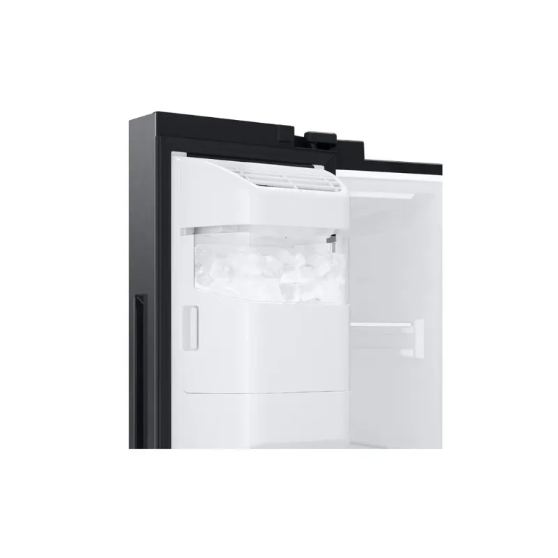 Kulkas Side-By-Side Kapasitas Besar 27,4 Cu-Ft dalam Black Stainless
