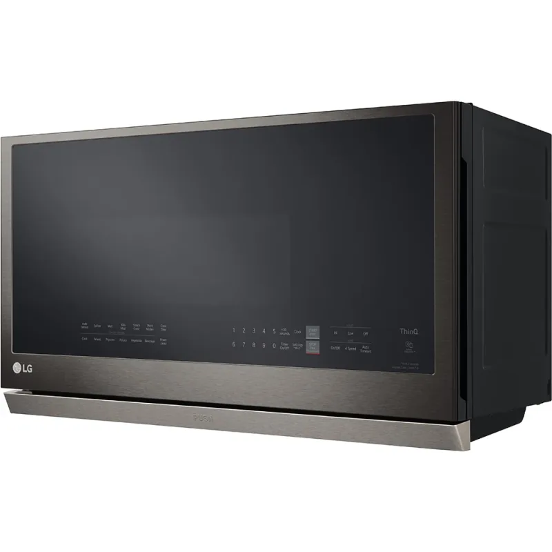 2.1 CuFt Smart 1050 Wattage Over-the-Range Microwave in Black Stainless with ExtendaVent® 2.0