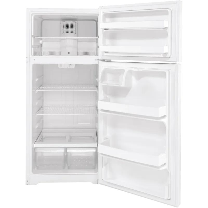 Frigorífico de carga superior de 16,6 pies cúbicos en blanco