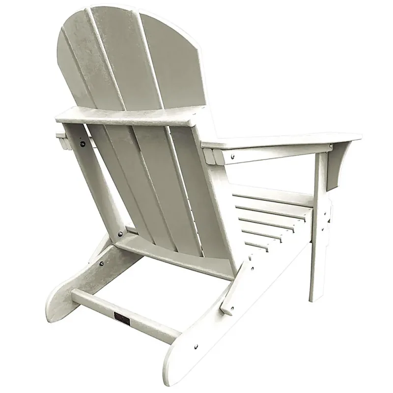 Outdoor Polyresin Folding Adirondack Chair — White