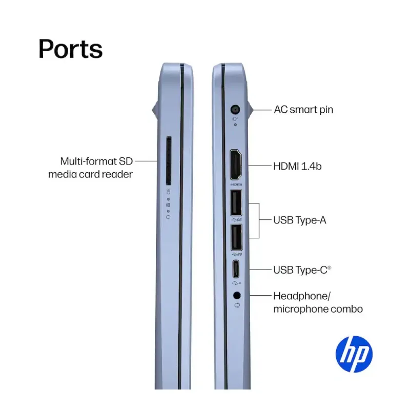 14" Intel N150-processor 4GB/128GB bärbar dator – himmelsblå