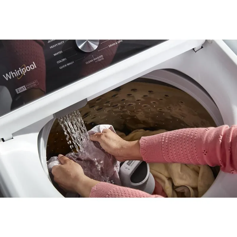 Pralka górnoładowana 4.7-4.8 CuFt w kolorze białym z wyjmowanym mieszadłem 2 w 1
