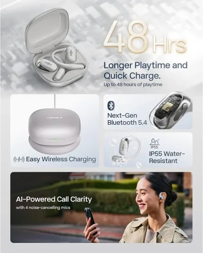 OpenFit 2+ True Wireless graue Ohrhörer
