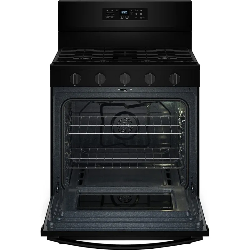 5.0 CuFt Self Cleaning Gas Range in Black with Air Cooking Technology