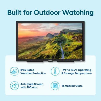 Telewizor zewnętrzny Xumo 55″ 4K UHD do częściowo nasłonecznionych miejsc