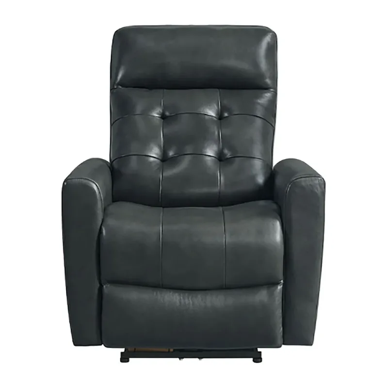 Fauteuil inclinable électrique en cuir All Star avec appui-tête - Charcoal