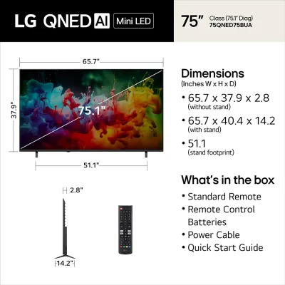 75" QNED AI QNED75B Mini LED 4K Smart TV