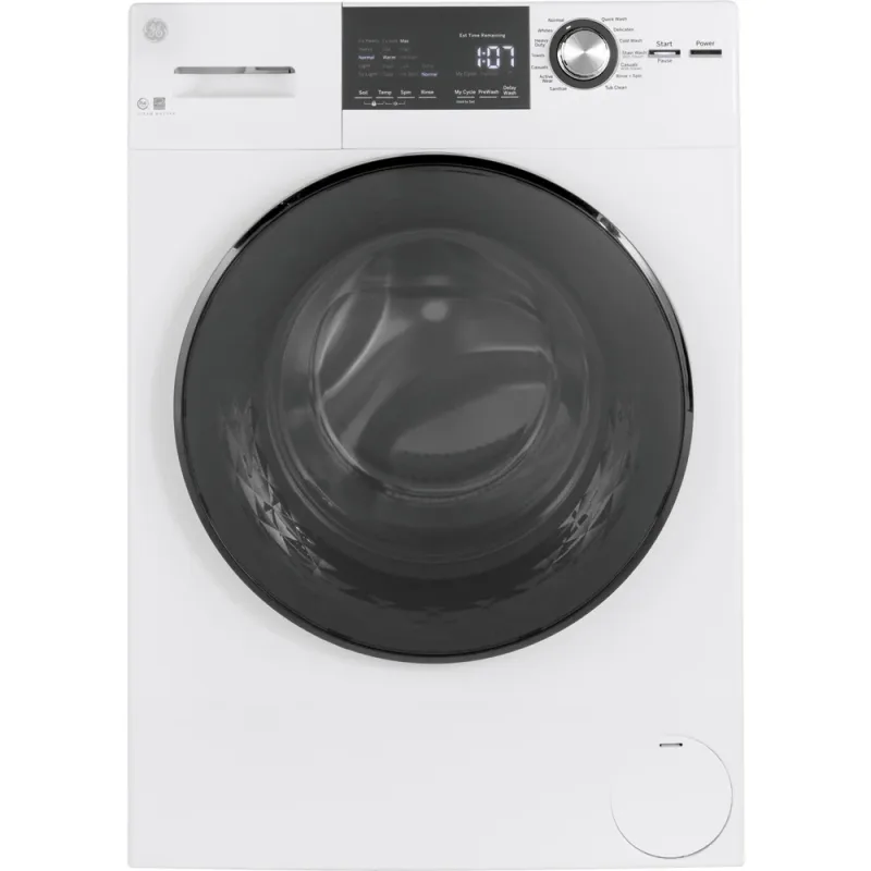 Lavatrice a carica frontale da 24 pollici ad alta efficienza da 2,4 Cu-Ft in bianco