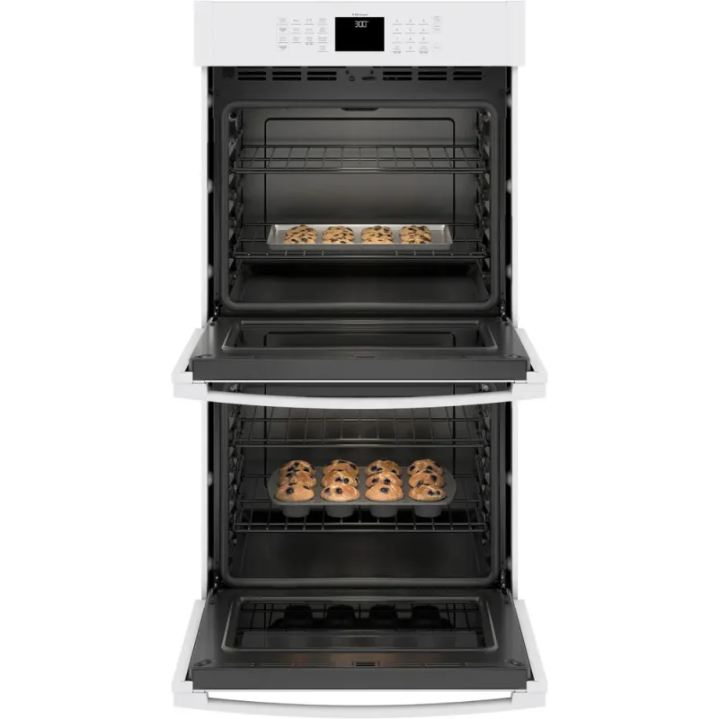 30'' Smart Self-Cleaning Double Wall Oven in White with 12-Hour Shut-Off Capability