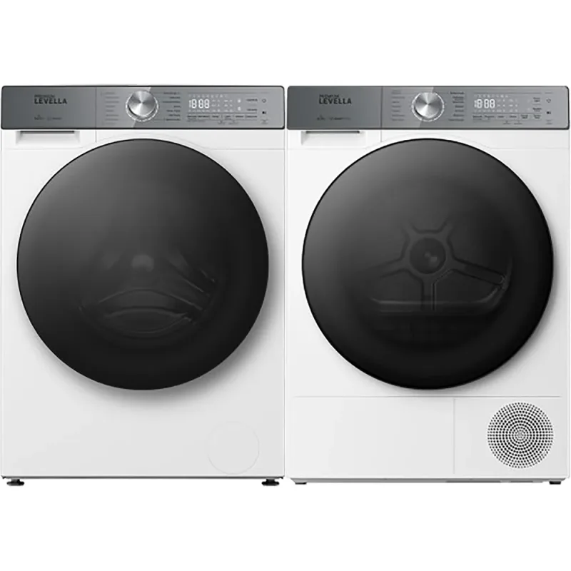 2.8 CuFt Front Load White Washer with 4.5 CuFt Front Load White Dryer