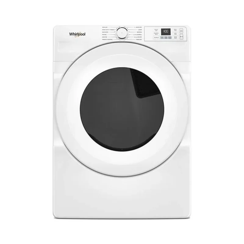 Secador de roupa a gás inteligente de carga frontal com 7,4 pés cúbicos e ciclo Quick Dry - Branco