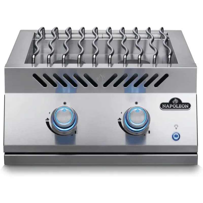 Quemador superior doble de la serie 700 integrado con tapa de acero inoxidable