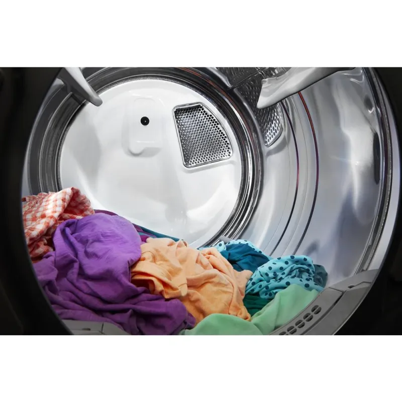 Sèche-linge à gaz frontal superposable ventilé de 7,4 pi³ Chrome Shadow avec programmes vapeur