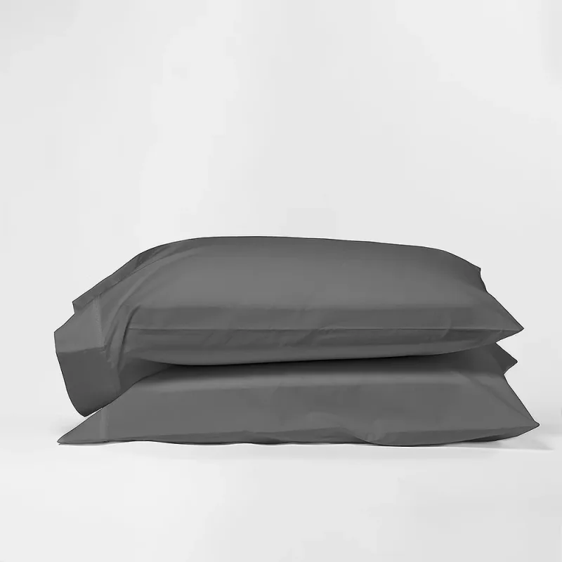 Juego de 2 fundas de almohada estándar de 100% algodón Pima, colección DreamCool™ - Gris