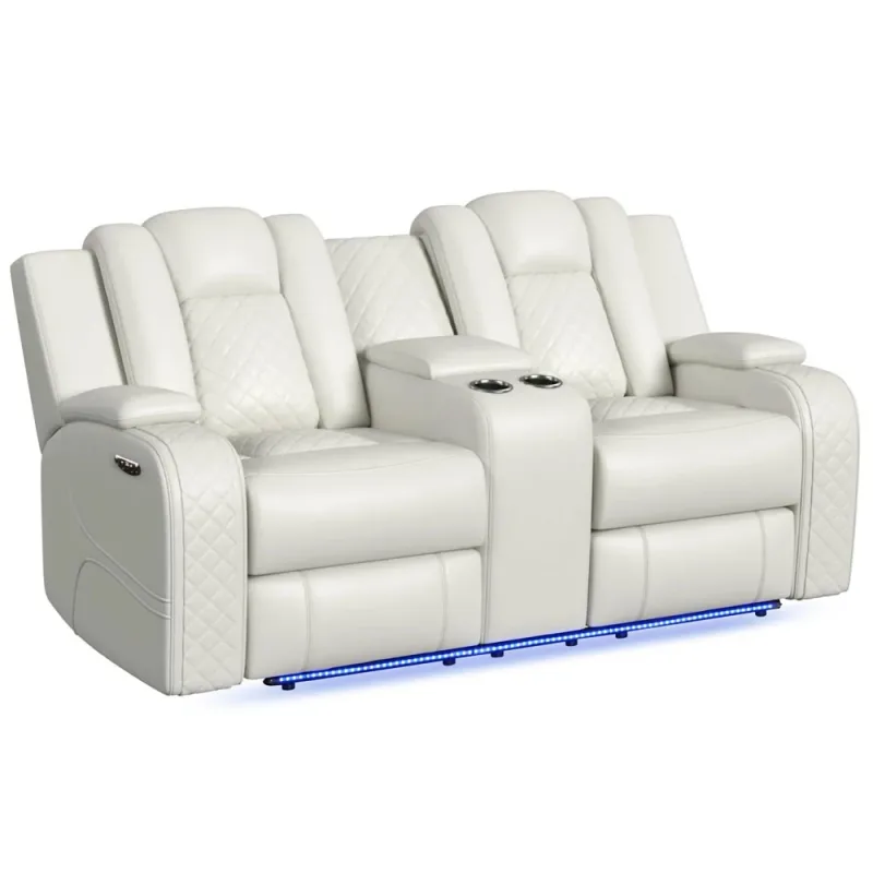 Divano reclinabile Carlo con poltrona e recliner - Oyster