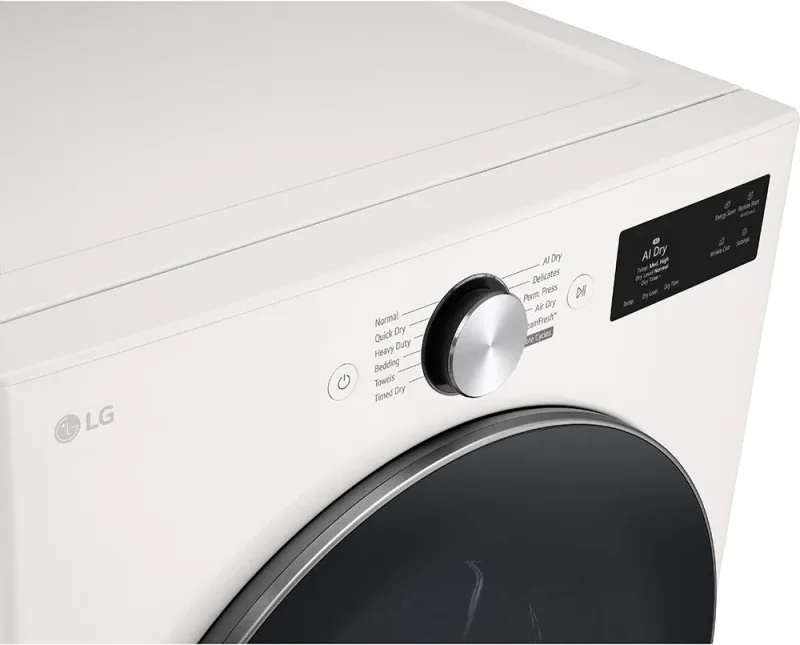 7,4 CuFt slimme voorlader elektrische droger Alpine White met AI Sensing
