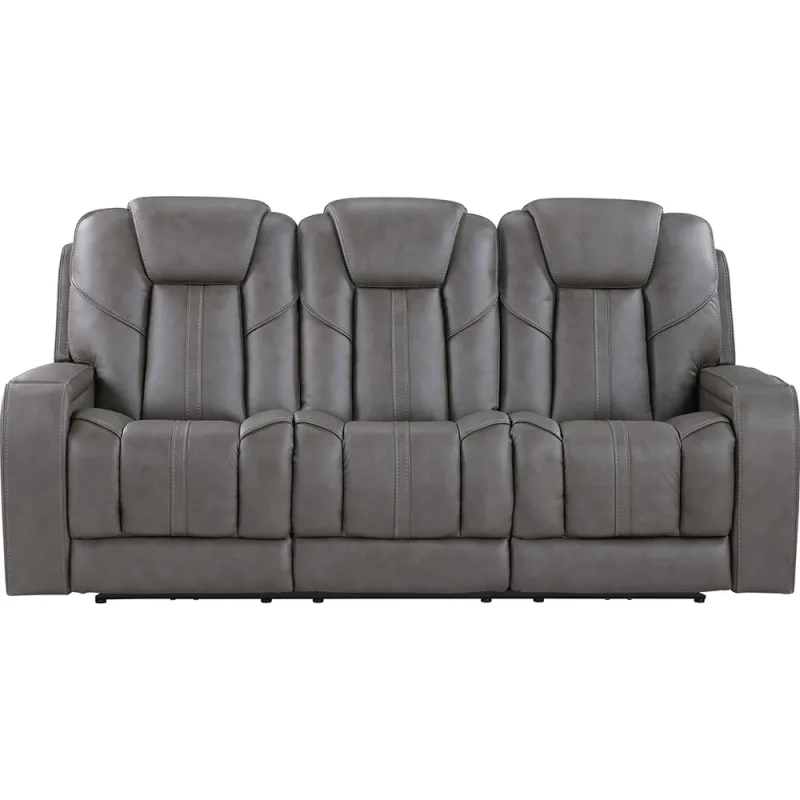 Divano reclinabile in pelle per home theater Daniel Triple Power