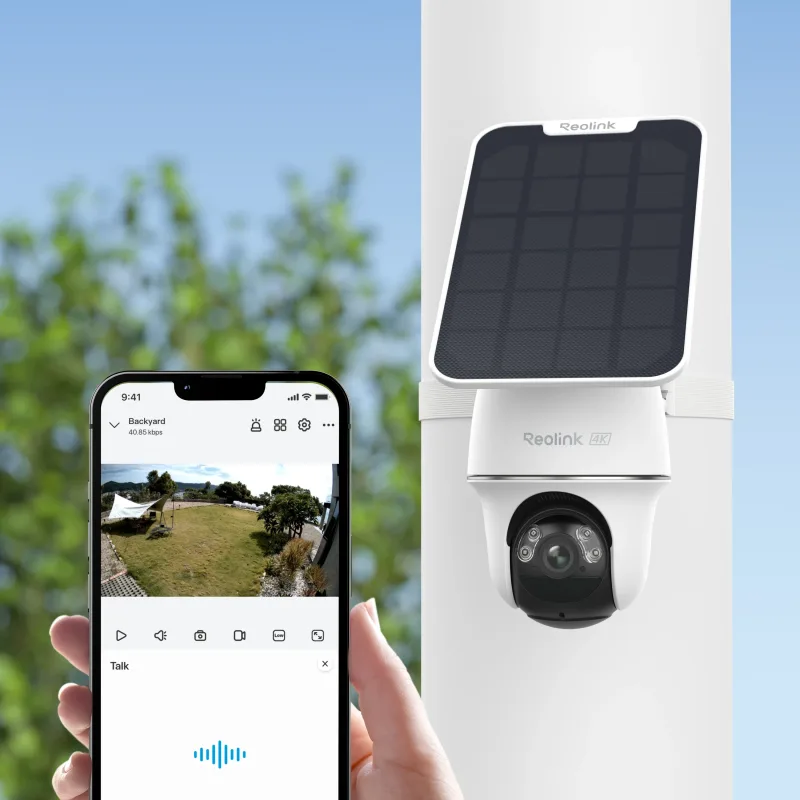Câmara de segurança solar sem fios 4K com pan-tilt e rastreamento automático Argus B440 - Branco