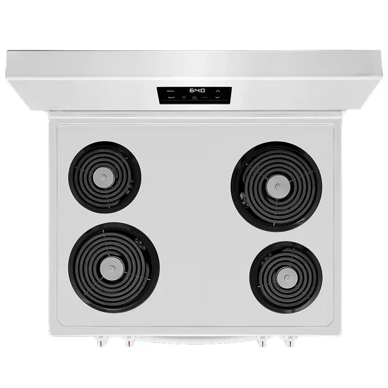 Cocina eléctrica independiente de 5,3 pies cúbicos en blanco