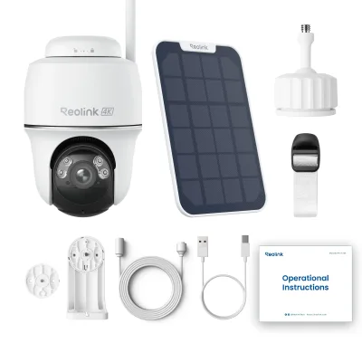 Câmara de segurança solar sem fios 4K com pan-tilt e rastreamento automático Argus B440 - Branco