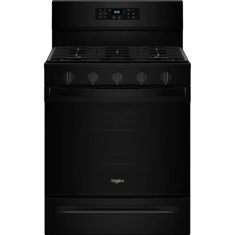 5.0 CuFt Self Cleaning Gas Range in Black with Air Cooking Technology