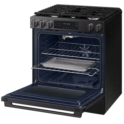 Cocina de gas inteligente Bespoke Slide-In de 6 pies cúbicos y 30" de ancho