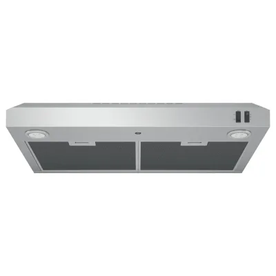 30-tommers væghætte under skab - rustfrit stål
