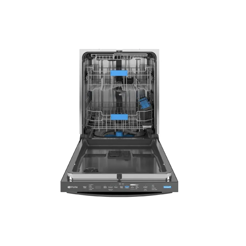 Lavavajillas inteligente integrado de 24 pulgadas con control superior y acabado inoxidable resistente a las huellas con tecnología antimicrobiana Microban™ y tercer estante de lavado profundo - Acero inoxidable negro resistente a las huellas