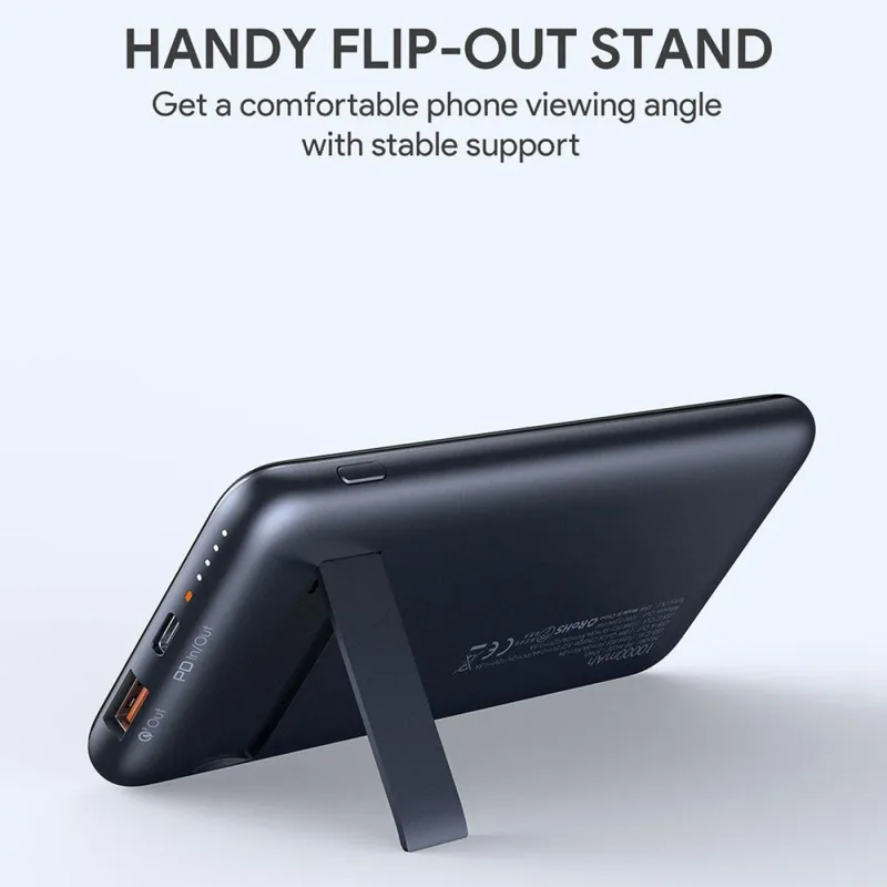 18W PD QC 3.0 10000mAh Power Bank With Stand & Wireless Charging