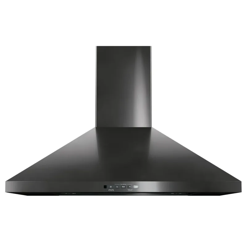 30-inch Wall Mount Chimney Hood - Black Stainless Steel