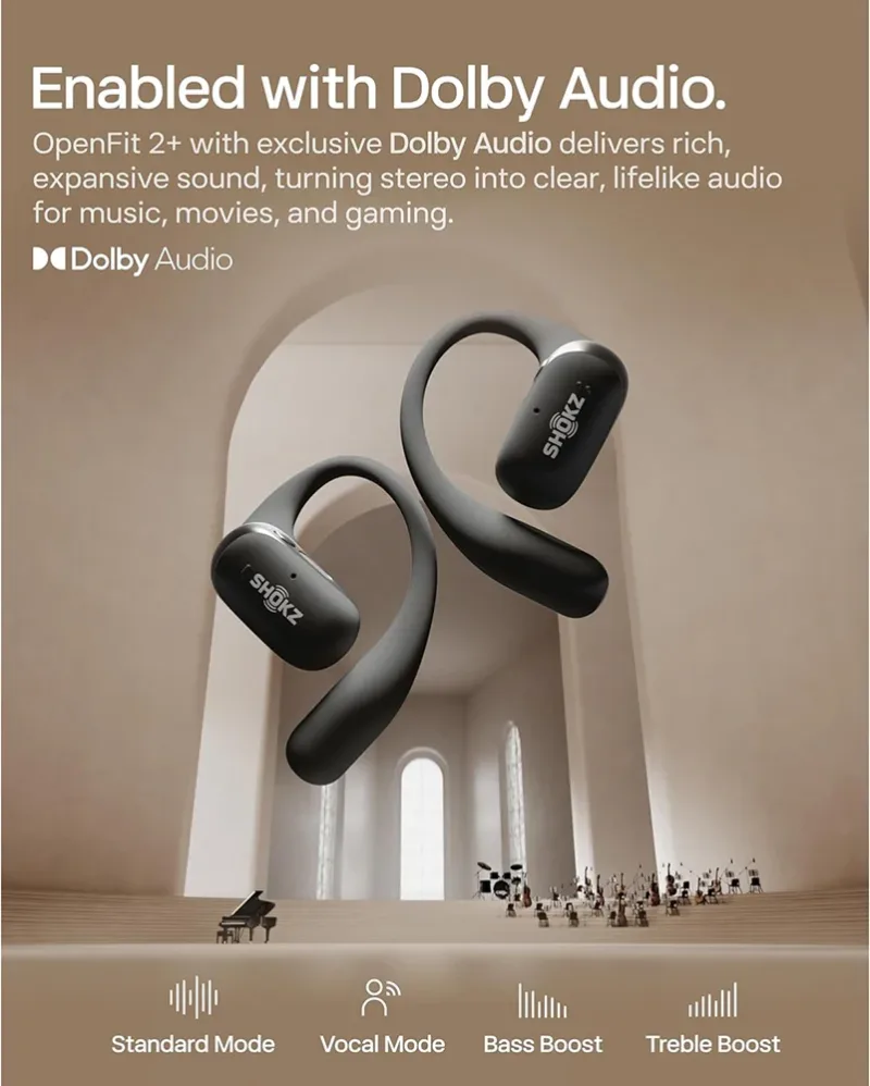 OpenFit 2+ True Wireless sorte earbuds
