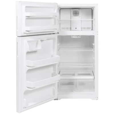 Frigorífico con congelador superior de 15,6 pies cúbicos en blanco