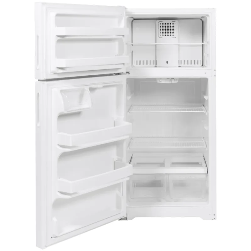 Frigorífico con congelador superior de 15,6 pies cúbicos en blanco