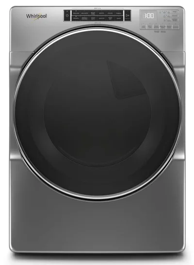 Sèche-linge à gaz frontal superposable ventilé de 7,4 pi³ Chrome Shadow avec programmes vapeur