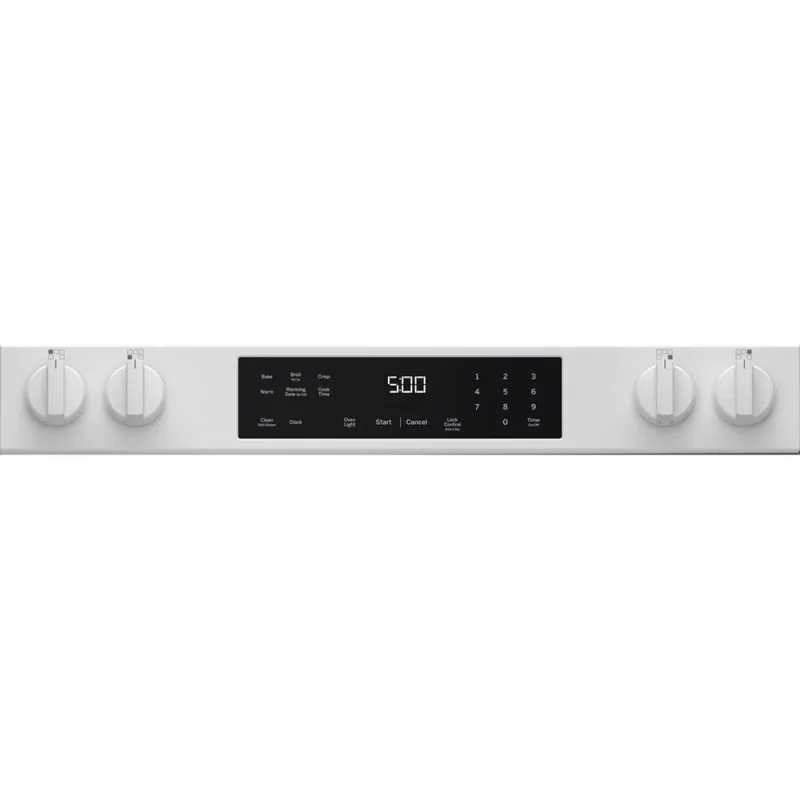 Placa elétrica deslizante inteligente de 5 zonas com 5,3 CuFt em branco com modo Crisp