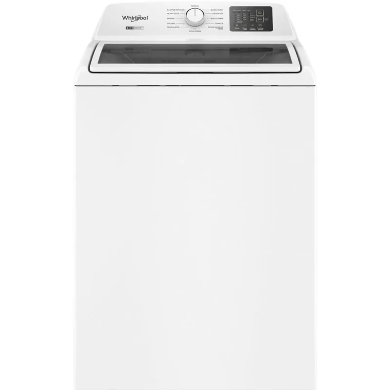 4.2–4.3 CuFt Top Load White Washer with 2-in-1 Removable Agitator and Soft Close Glass Lid