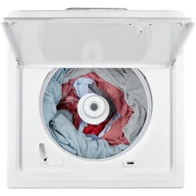 3.8 CuFt Electric Top Load White Washer with High-Efficiency Agitator and Wash System