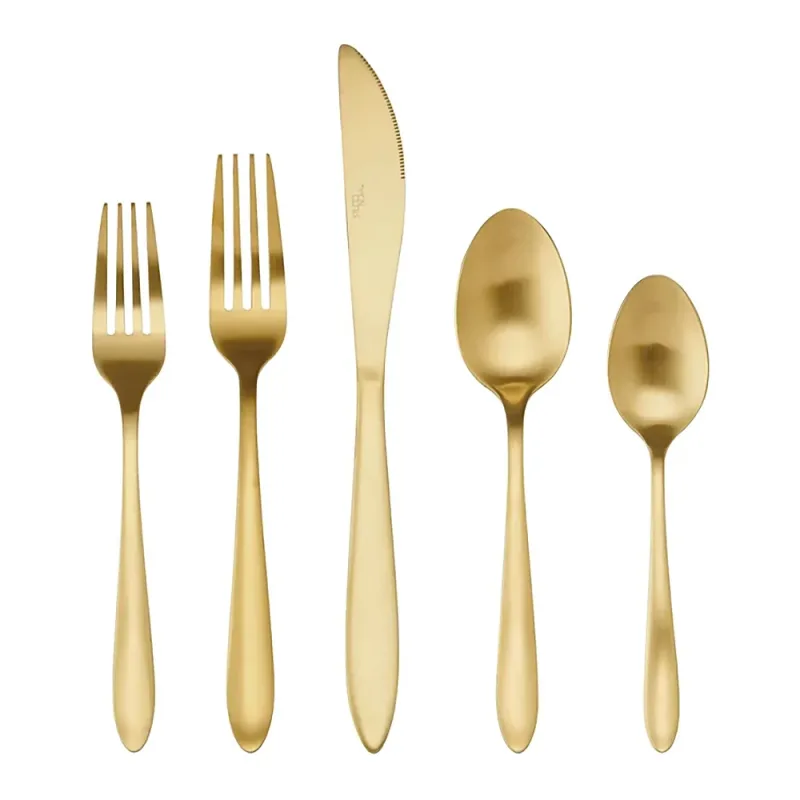 Juego de cubiertos Satin Gold de 20 piezas, servicio para 4