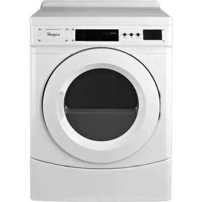 27-inch Commercial Electric Front-Load Dryer, Non-Vend - White