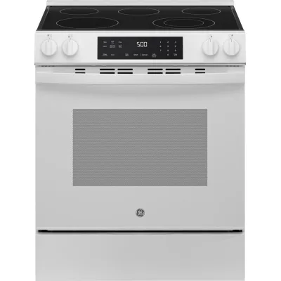 Placa elétrica deslizante inteligente de 5 zonas com 5,3 CuFt em branco com modo Crisp