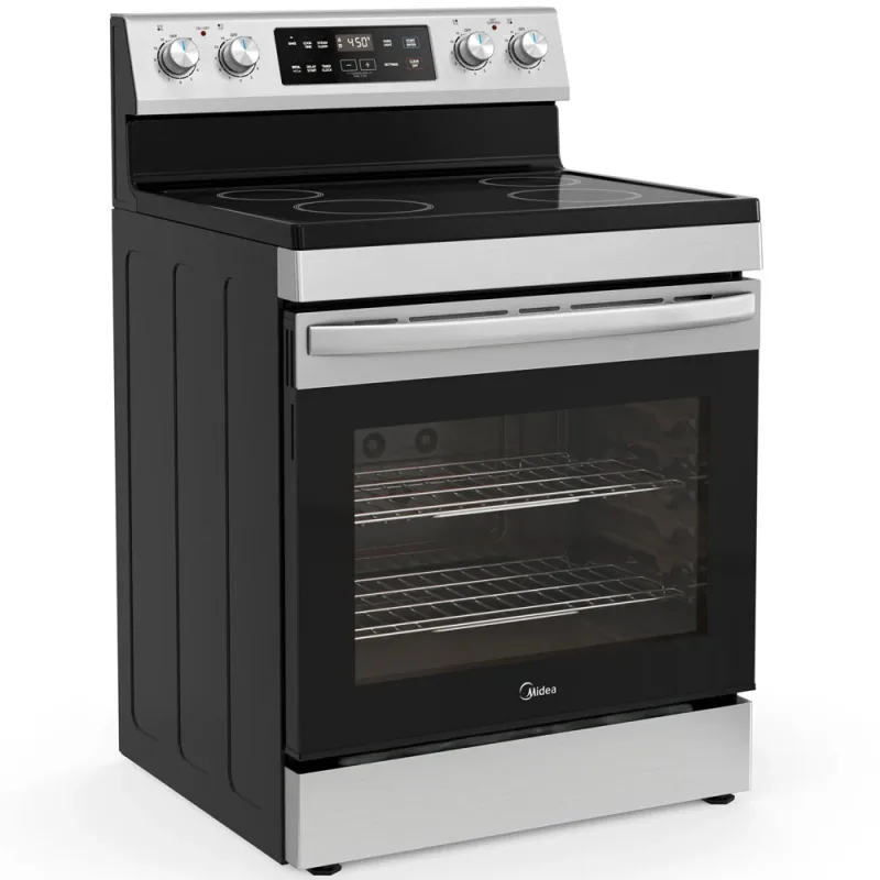 6.3 CuFt 4-Burner Freestanding Electric Range in Stainless Steel