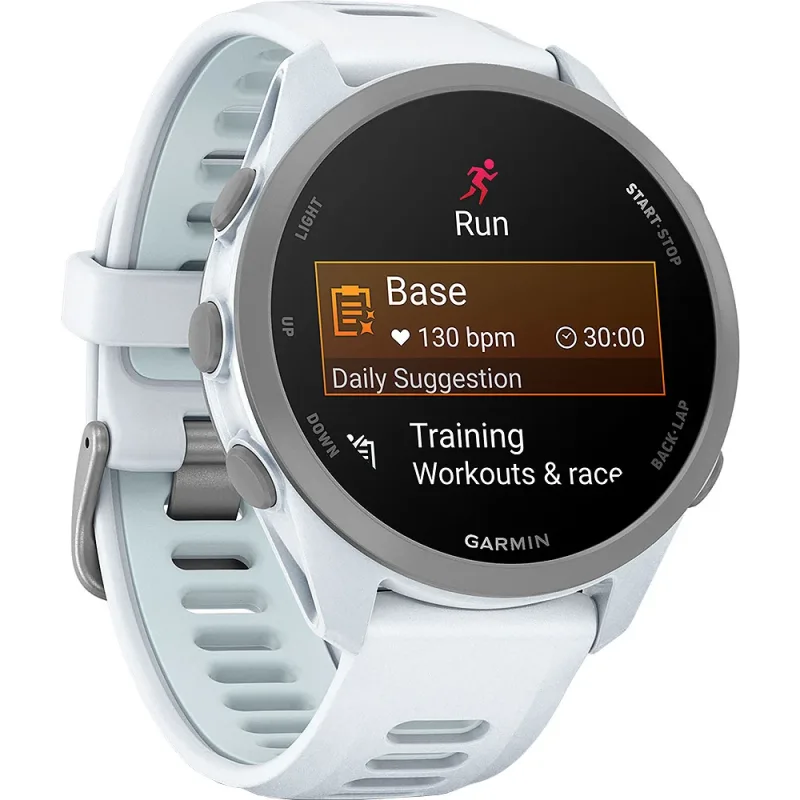 Forerunner® 170 Music Whitestone con cinturino Whitestone/Cloud Blue