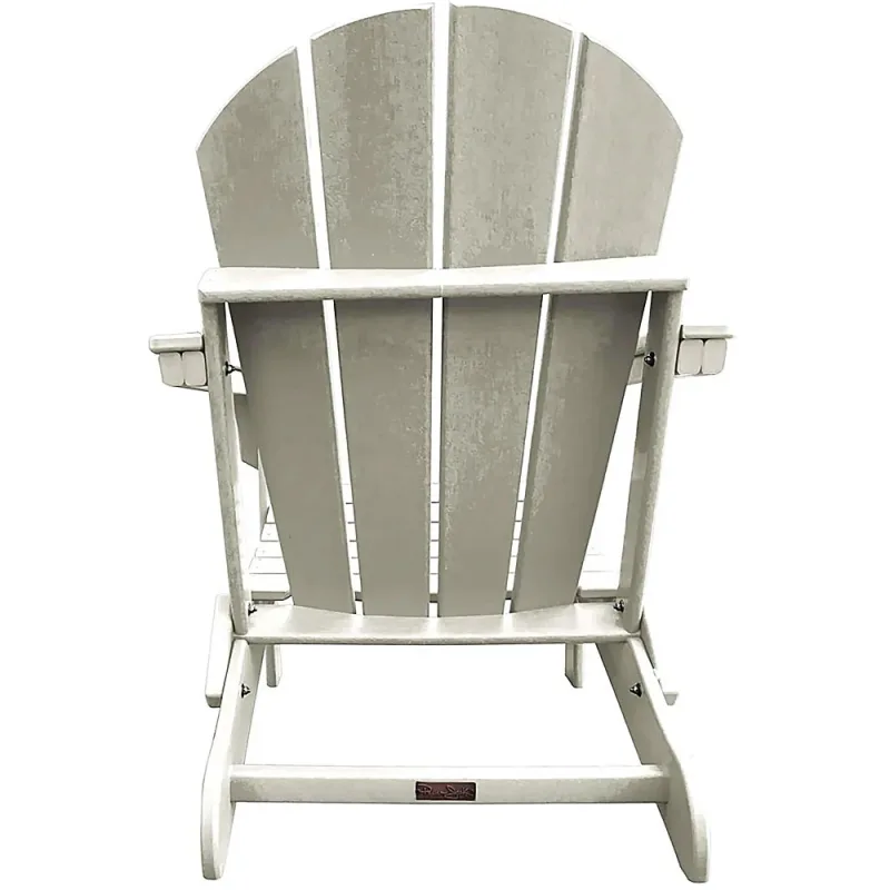 Outdoor Polyresin Folding Adirondack Chair — White