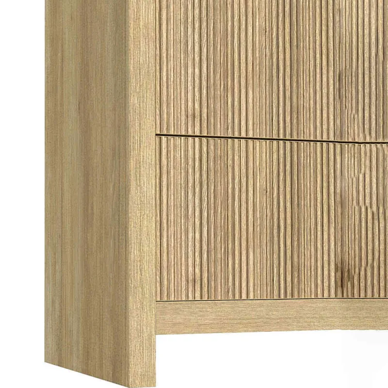 Szafka nocna Ridgemont z 2 szufladami i USB – naturalna