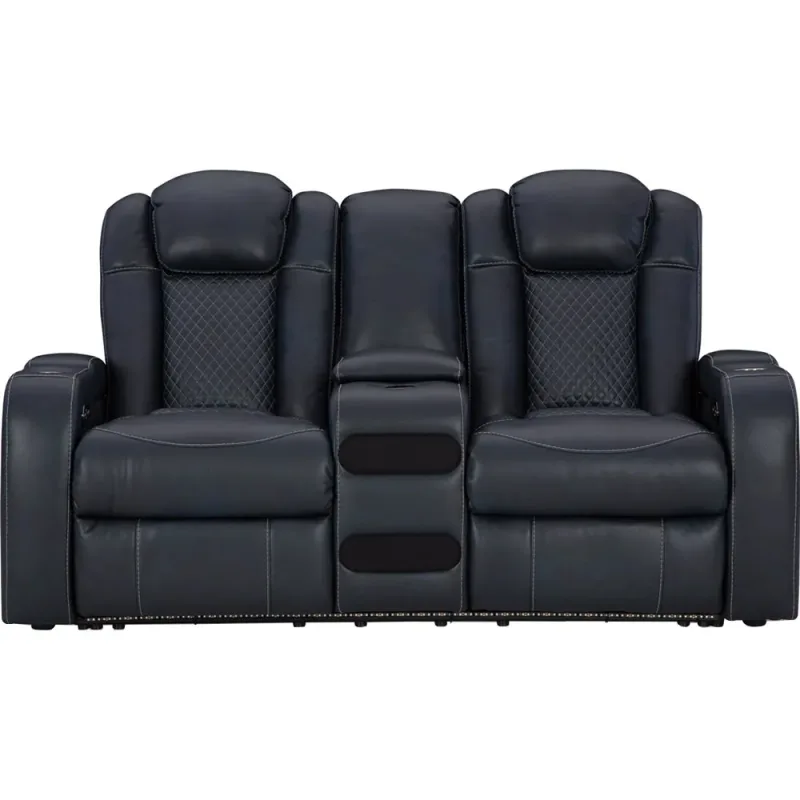 Axil Dual Power recliner-loveseat med lydkonsol – Sapphire