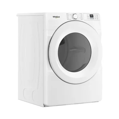 Secador de roupa a gás inteligente de carga frontal com 7,4 pés cúbicos e ciclo Quick Dry - Branco