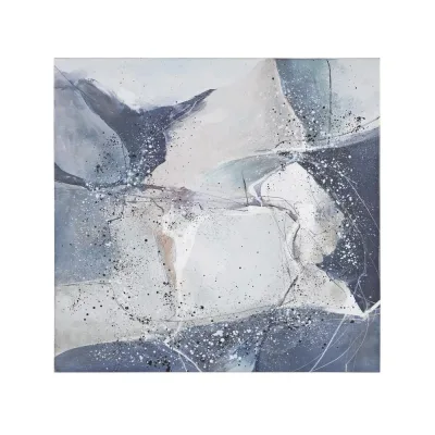 Lisburgh Zeitgenössische Wandkunst – Blau, Grau, Weiß