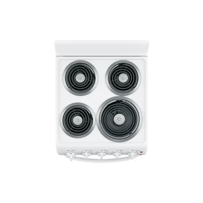 Placa eléctrica independiente de 20 pulgadas con control frontal - Blanca